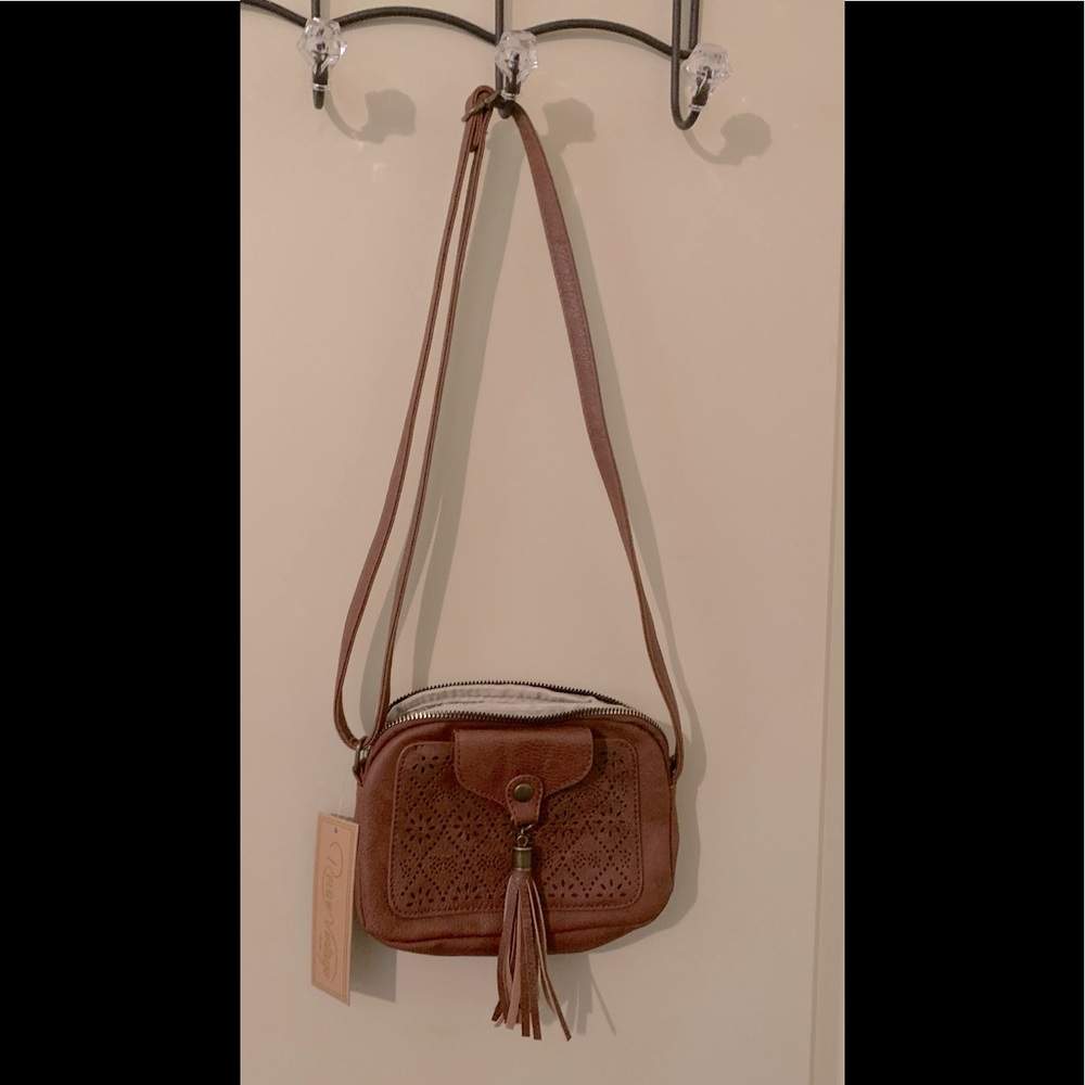 Revive Vintage Vegan Brown Crossbody Handbag